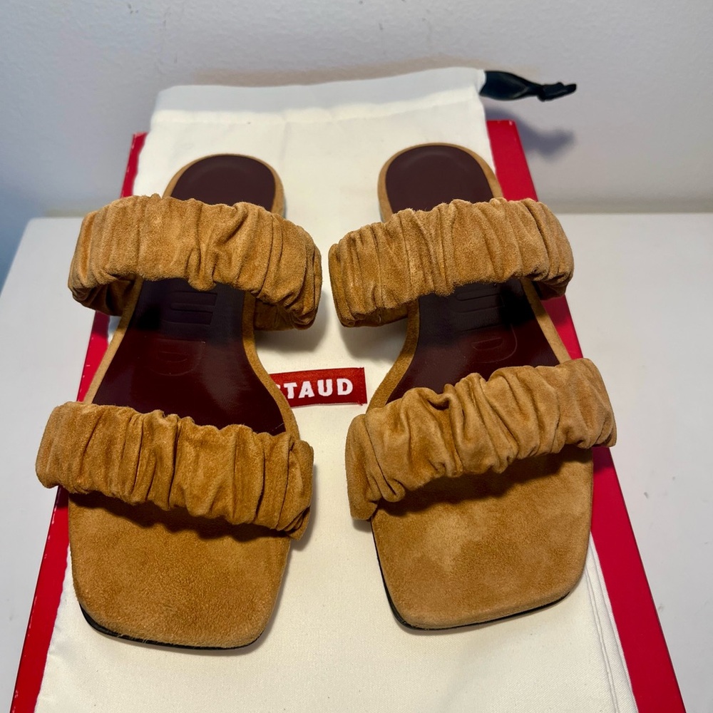 STAUD Women's Brown Suede Sandals